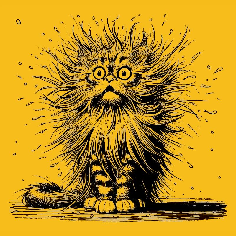 Katze erstaunt, Comic