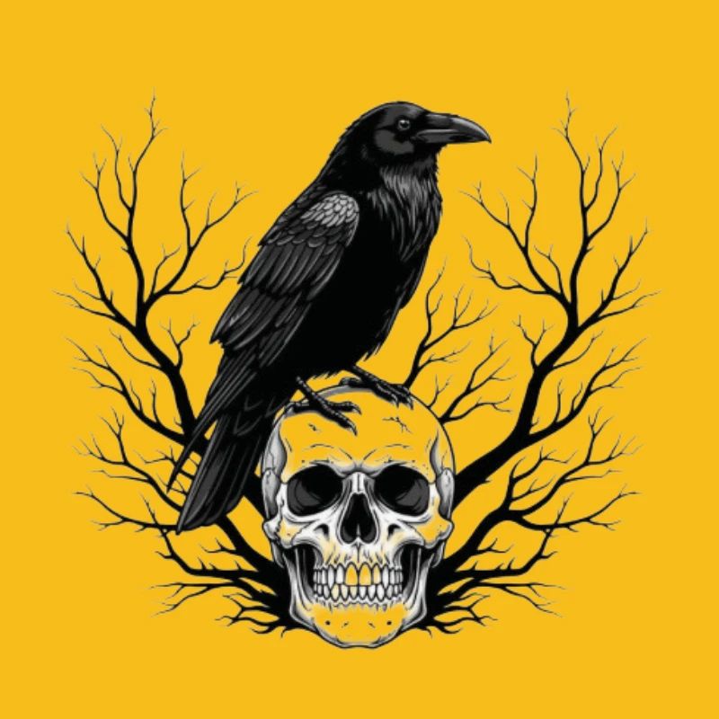 Rabe über Totenkopf