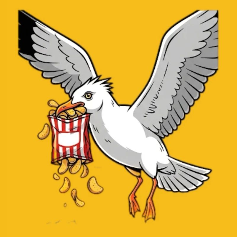 Mouette avec chips Snack Design