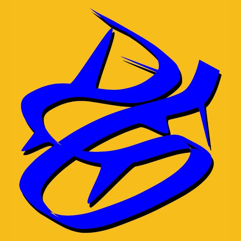 Dynamic Blue Graffiti Design