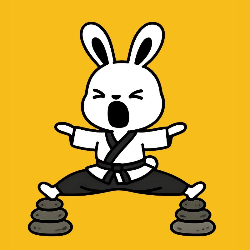 Zen Rabbit Kata auf Steinen