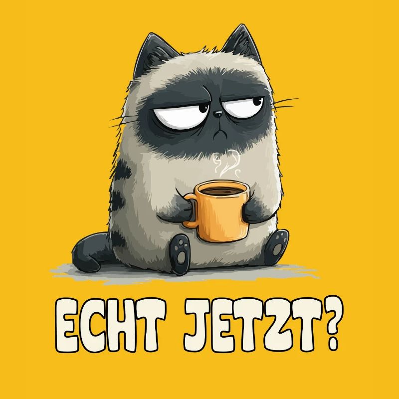 Grummelkatze mit Kaffee