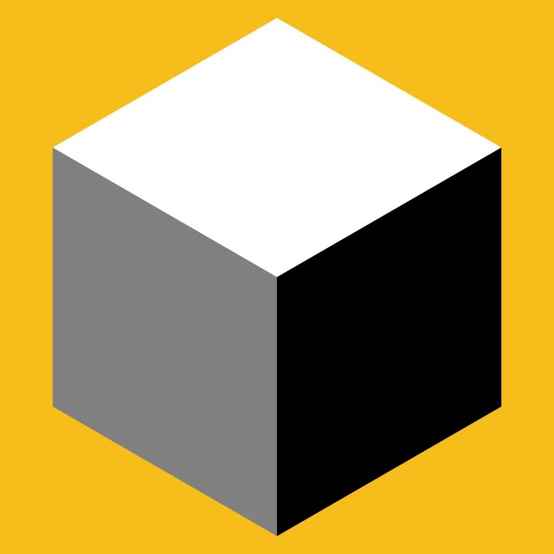 Geometric Cube Silhouette