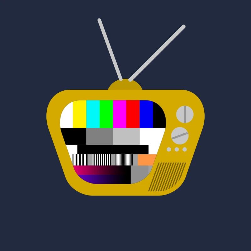 Old TV with test pattern (brown)