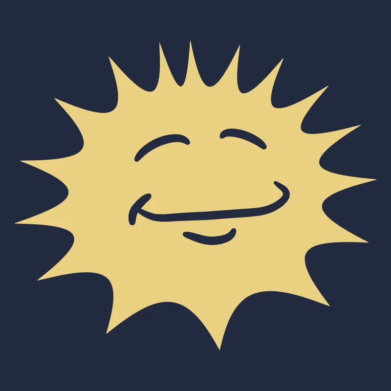 Bright Sun Funny Face Smile Comic Cartoon