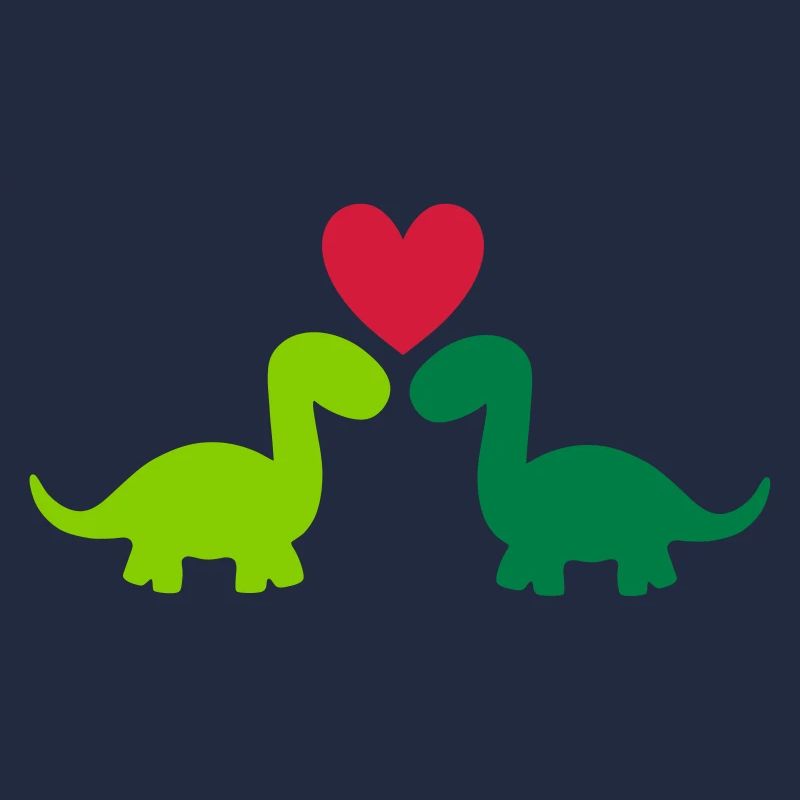 Zwei Brontosaurier und ein Herz