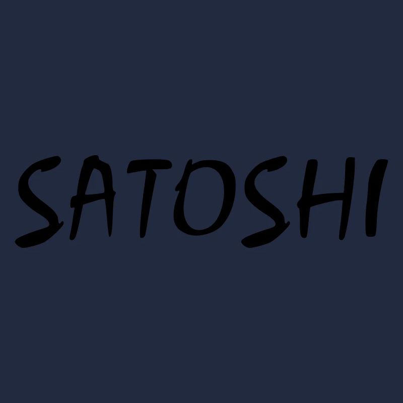 SATOSHI Schriftzug der Gründer von Bitcoin