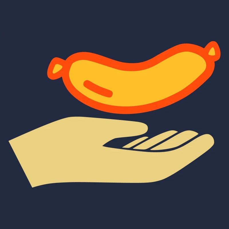 Hand reicht Würstchen