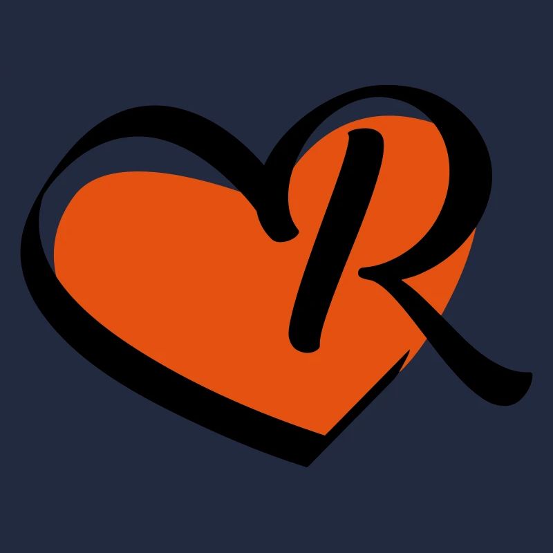 Lettre R dans le coeur