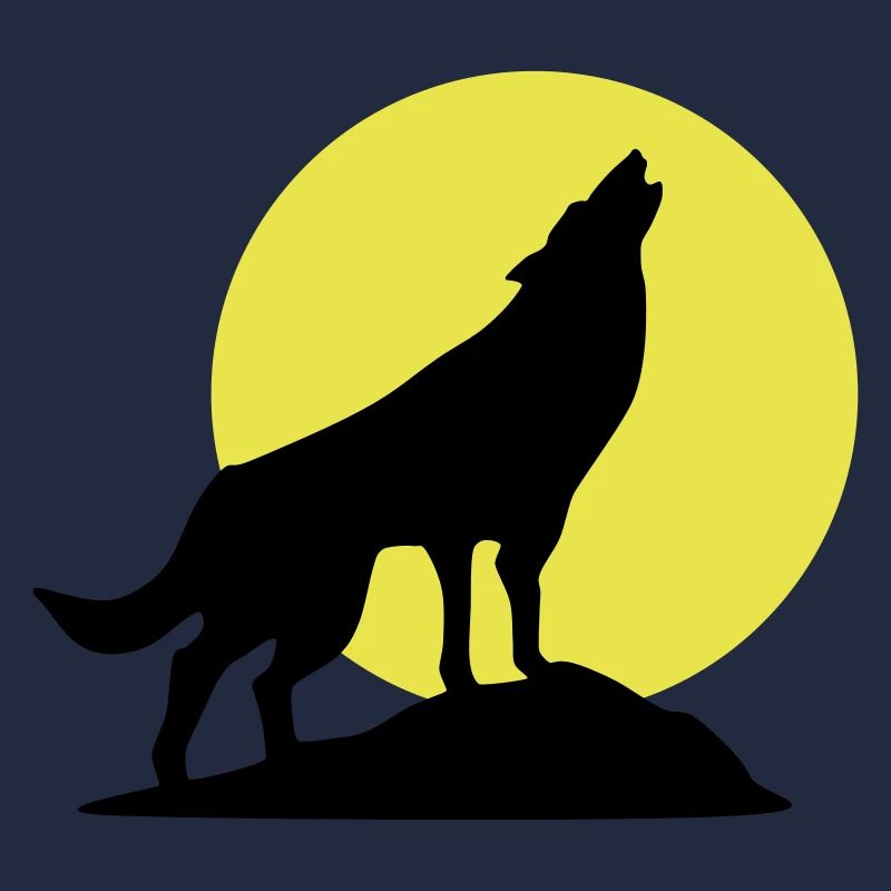 Wolf und Vollmond