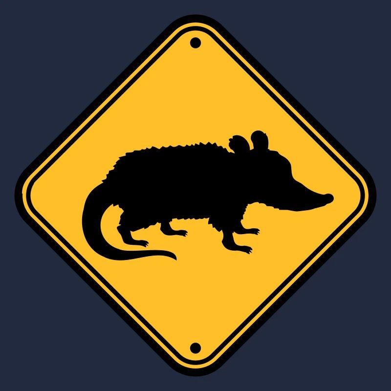 Opossum Gefahr Schild