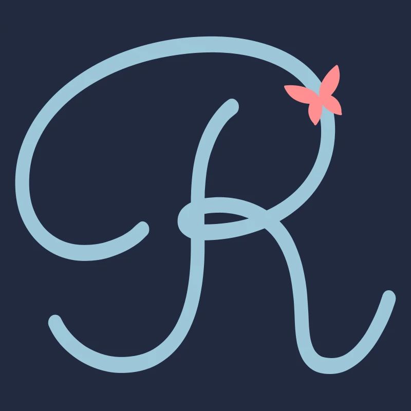 Buchstabe R Initale Anfangsbuchstabe Schmetterling