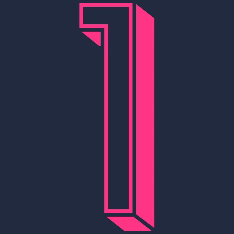 Zahl eins - Nummer 1 pink Mädchen Trikotnummer