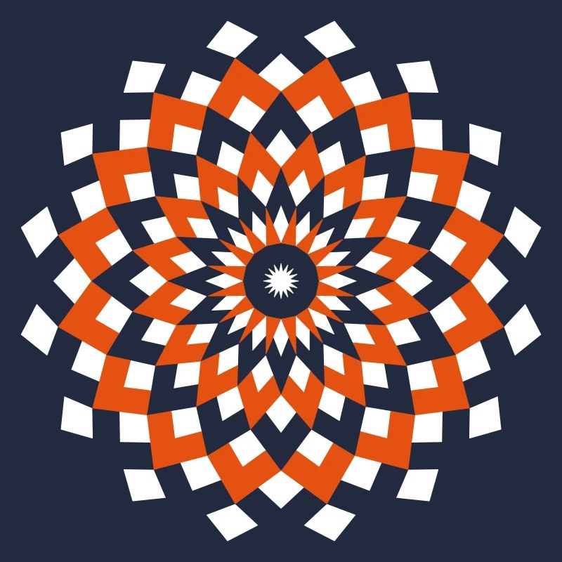 Mandala losanges blanc orange