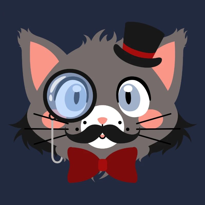 Chat gentleman avec monocle et chapeau