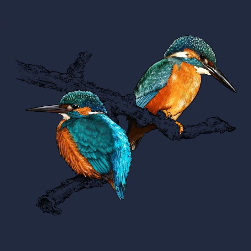 zwei Eisvögel