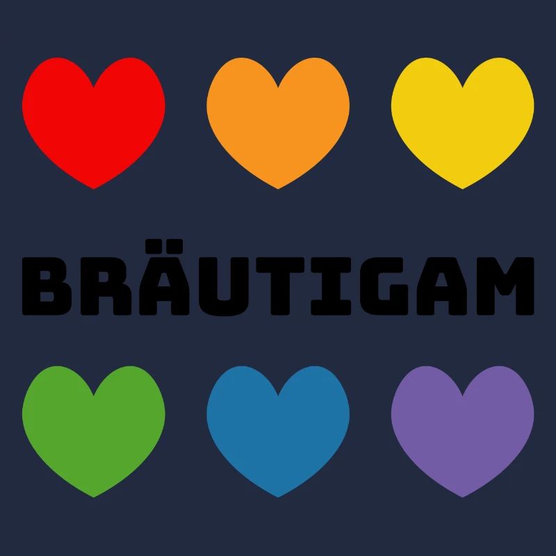 Regenbogenherzchen Braeutigam schwarz