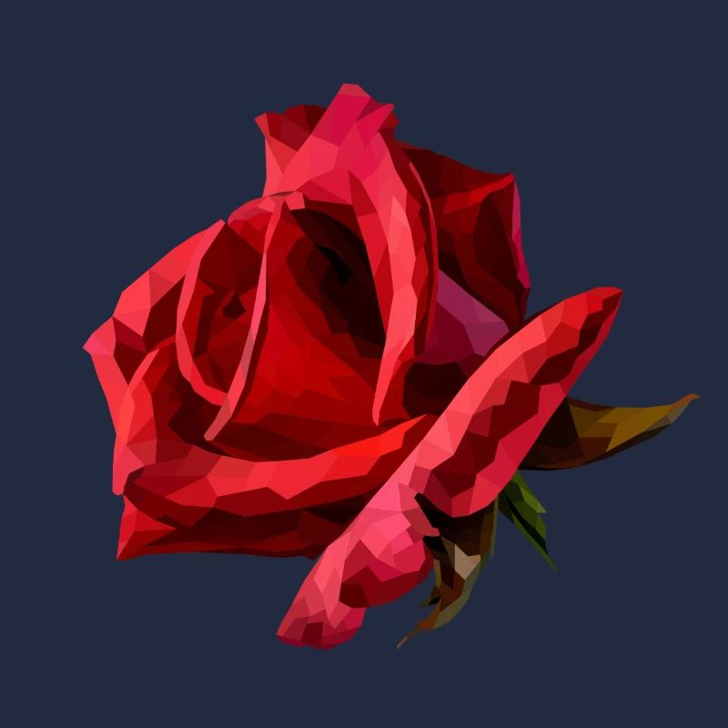 Rote Rose Polyart