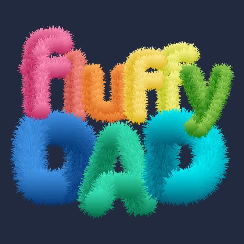Fluffy Dad – Typographie colorée et moelleuse