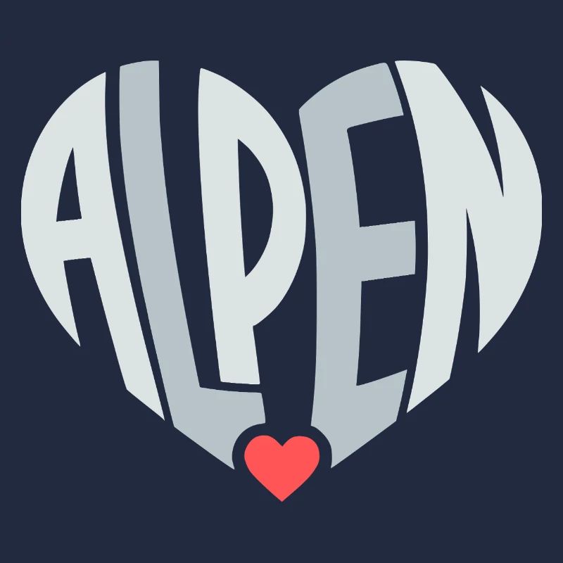 Alpen Herz Typografie