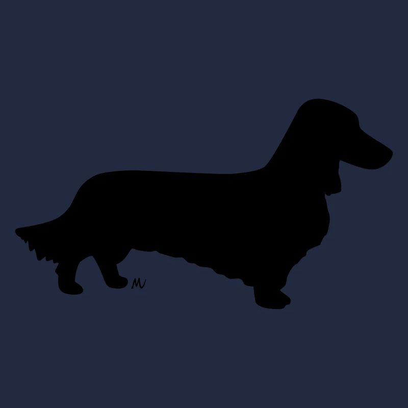 Langhaarige Dackelsilhouette