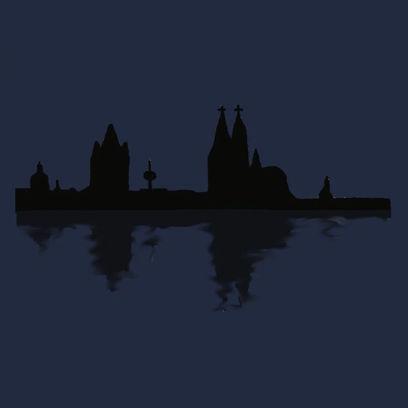 L’horizon de Cologne avec réflexion
