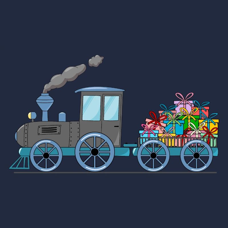 Train pour enfants avec remorque grise