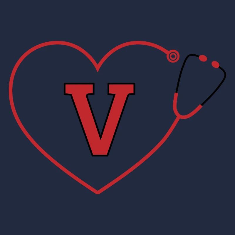 Lettre v stéthoscope