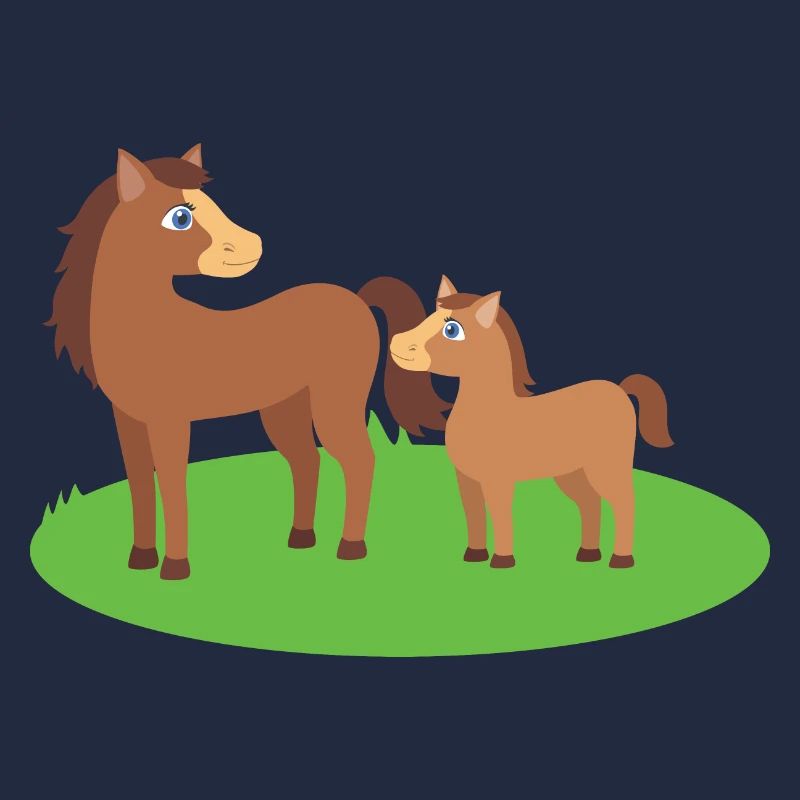 Pferd Mutter und Kind