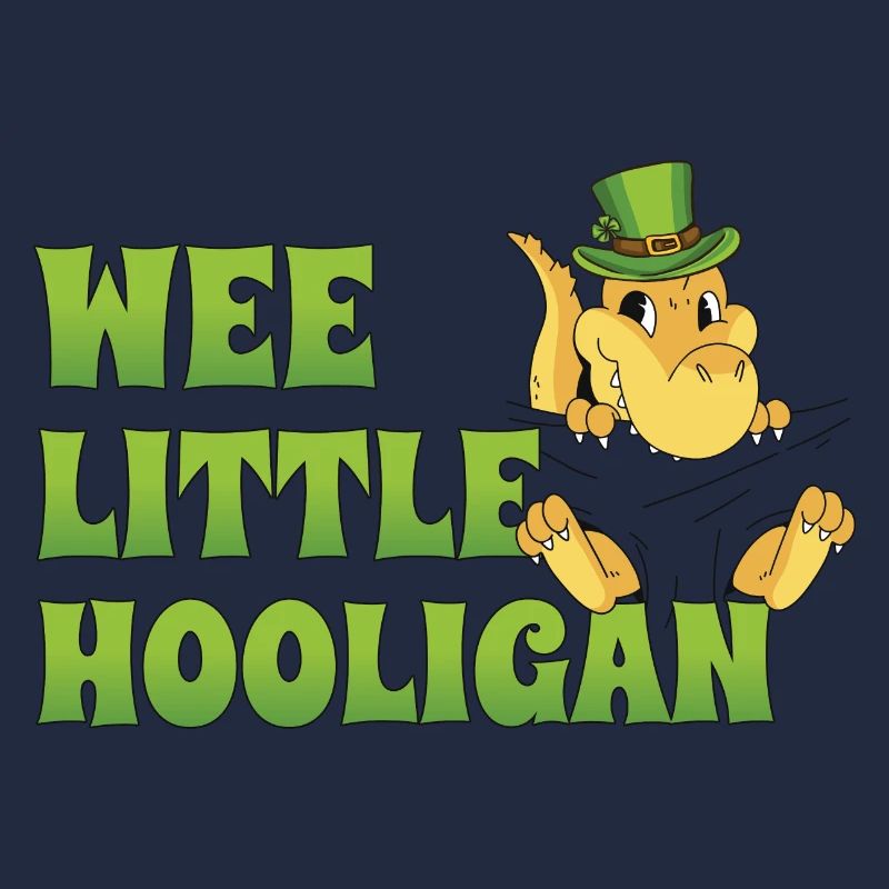 Wee Little Hooligan T-Rex Dinosaurier St Patrick Tag