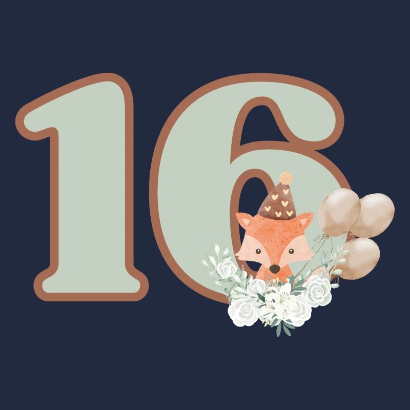 16e anniversaire renard fleurs
