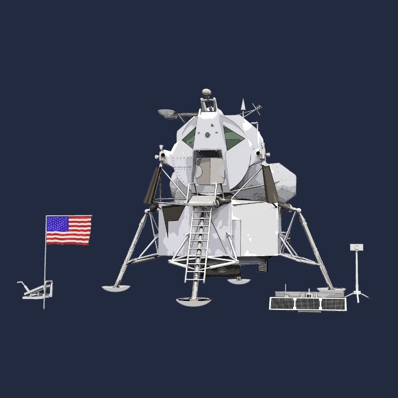 Lunar module on the moon