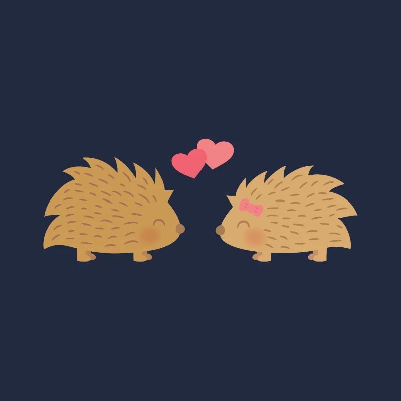 Hérissons mignons amoureux