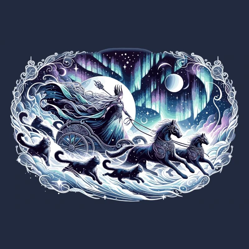 Moon goddess in the nocturnal magic train