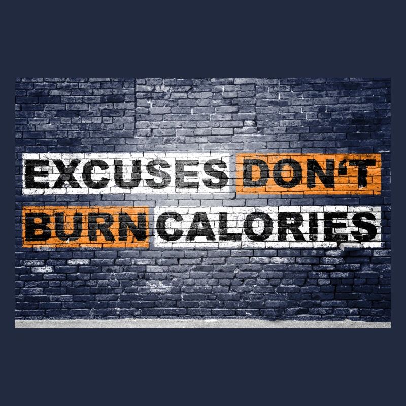 Les excuses ne brûlent pas de calories en disant lettrage