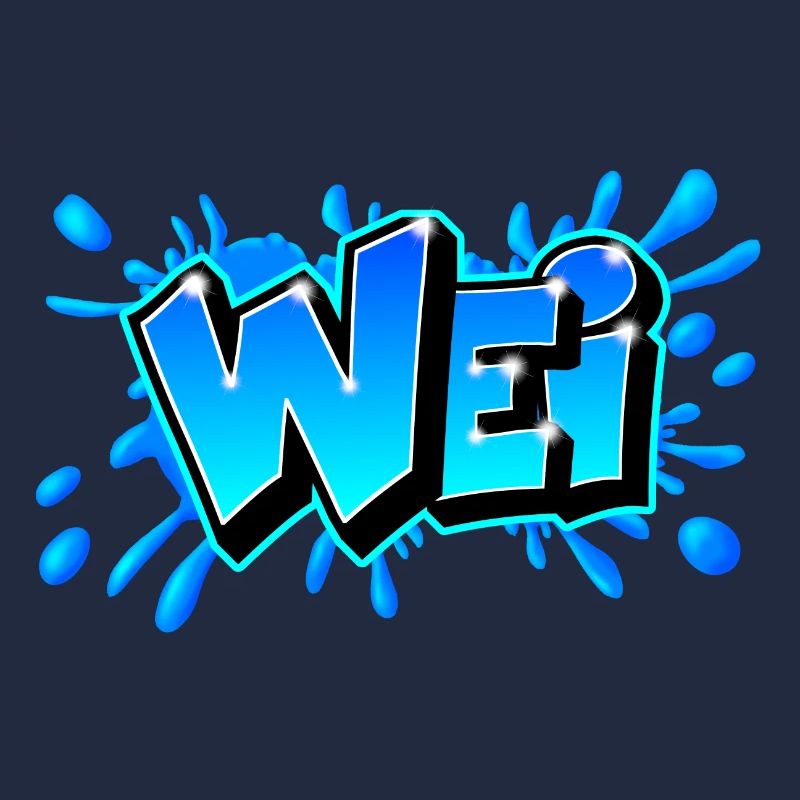 WEI splash Blaues Graffiti von Max the Tagger