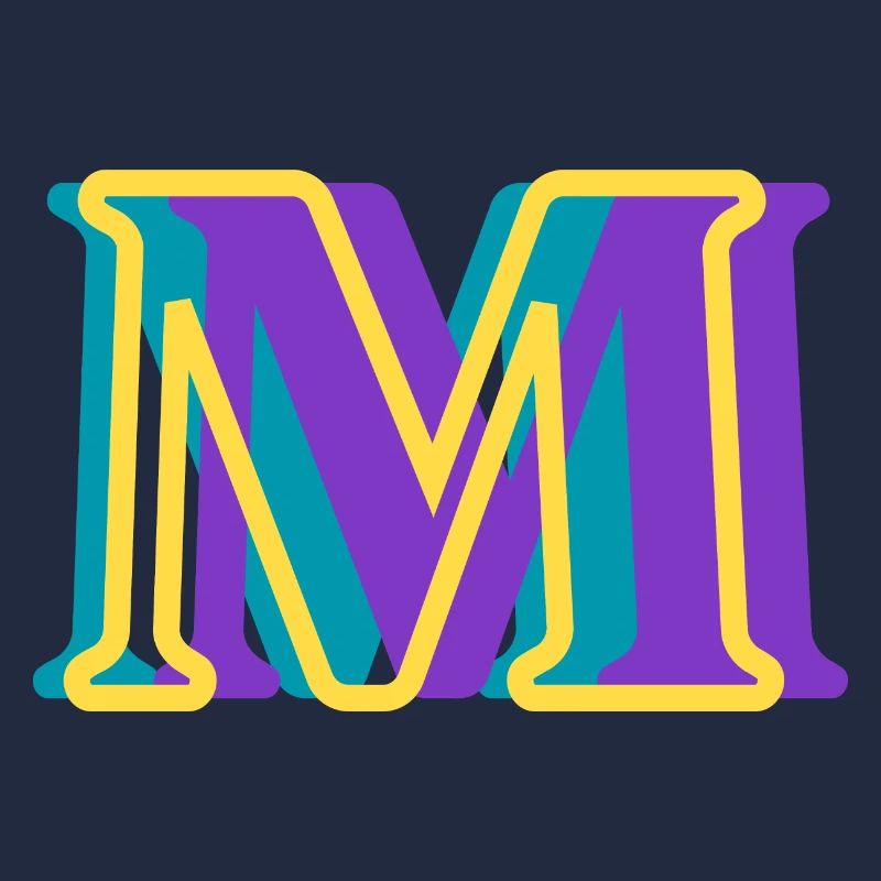 Lettre m multicolore