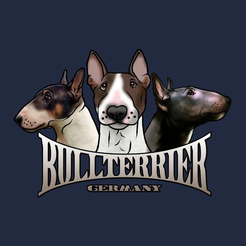 Trio de Bull Terrier avec lettrage