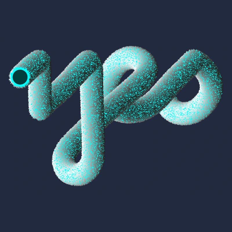 YES Font cuddly effect 3D