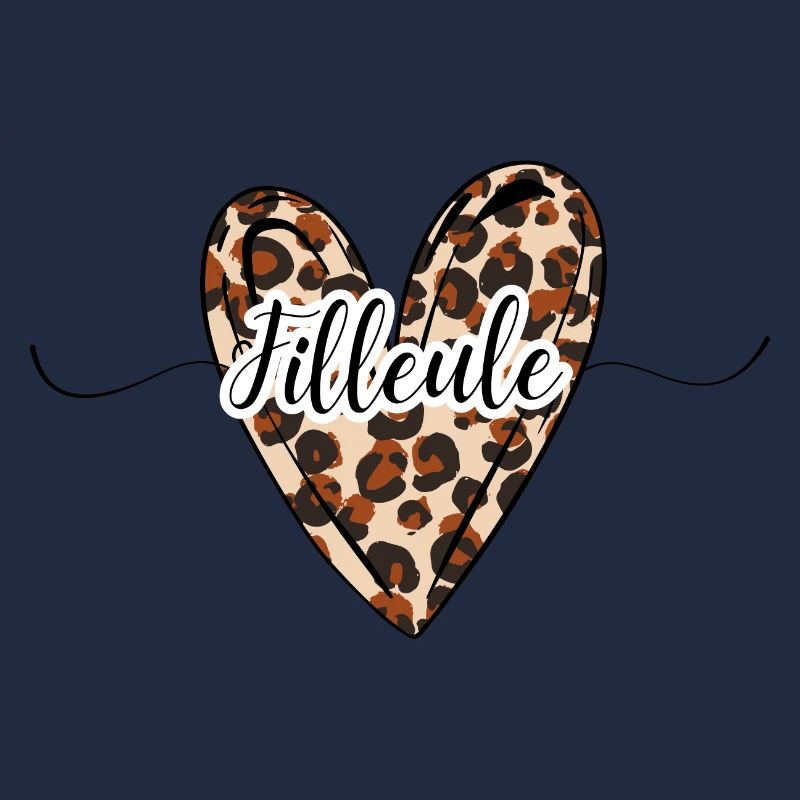 Filleule coeur léopard tendance