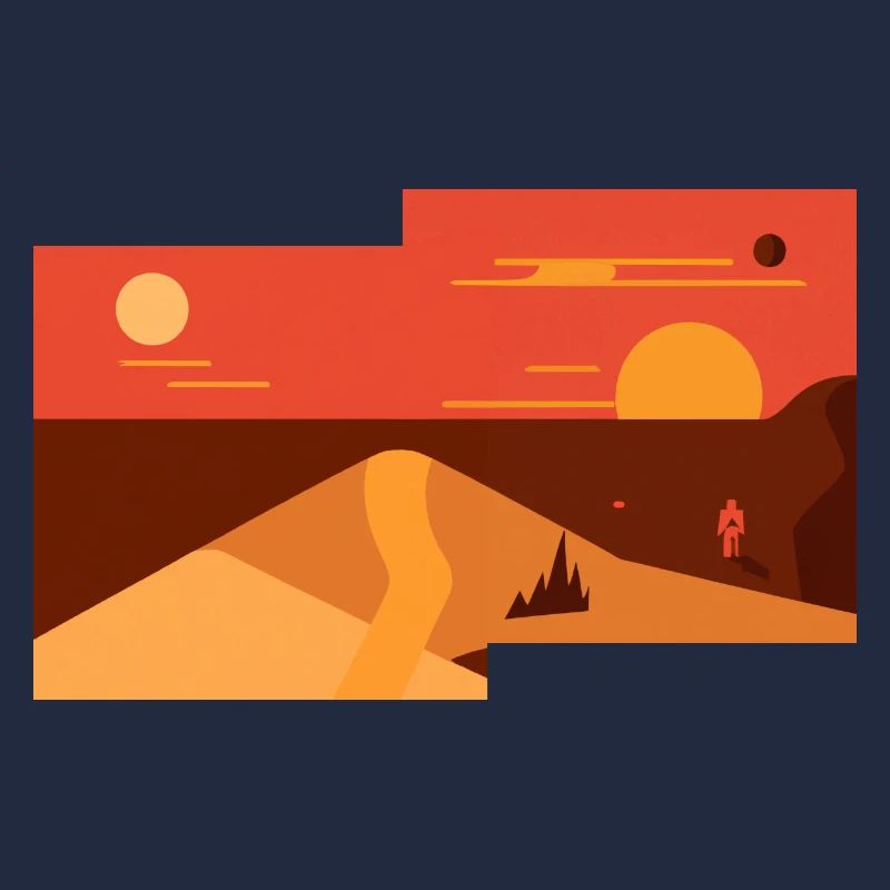 Mars moderne - peinture abstraite d’une IA