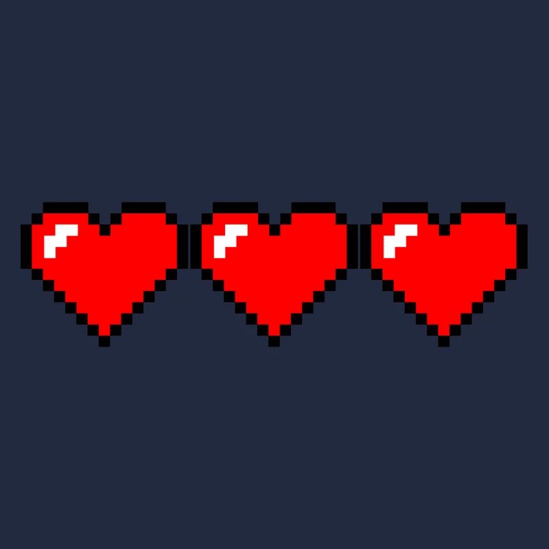 3 coeurs de pixels