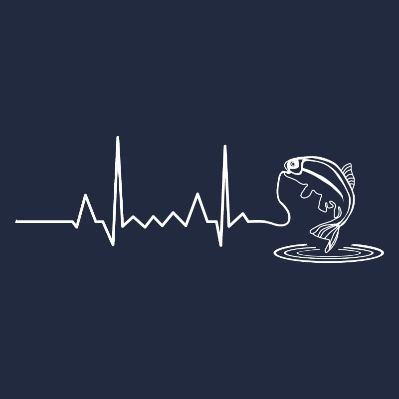 Fishing heartbeat EKG pulse fish