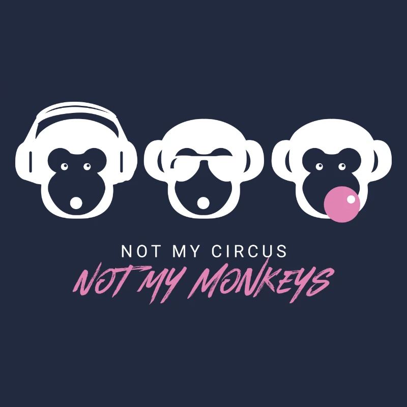 Muniax Monkeys Pink Weiß