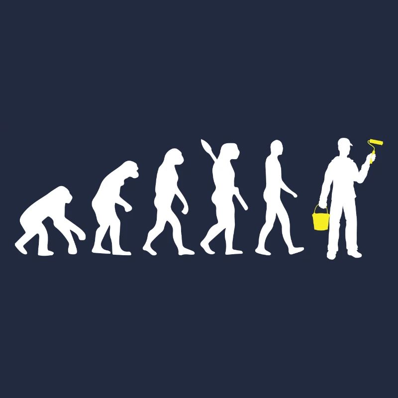 Maler - Evolution des Menschen / Darwin gelb