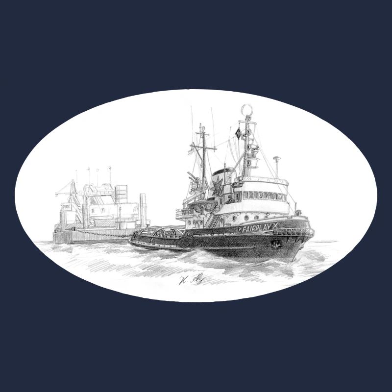 Remorqueur de mer avec remorque