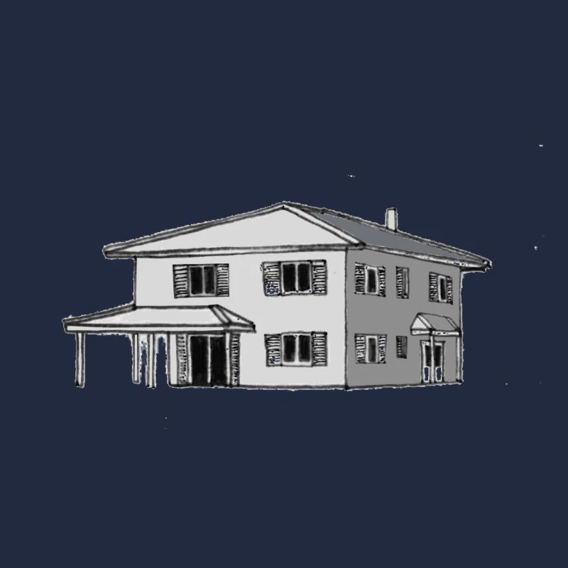 Maison Toscane Architecte moderne dessiné à la main