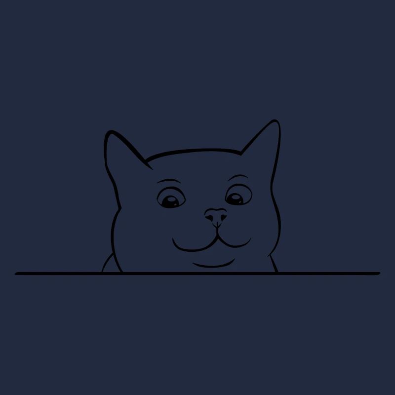 Katze Kopf guckt über Kante