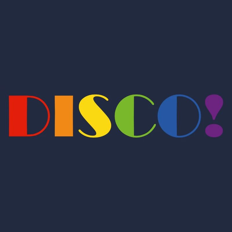 DISCO rainbow text