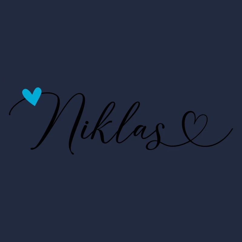 Niklas Nom Prénom Calligraphie coeur